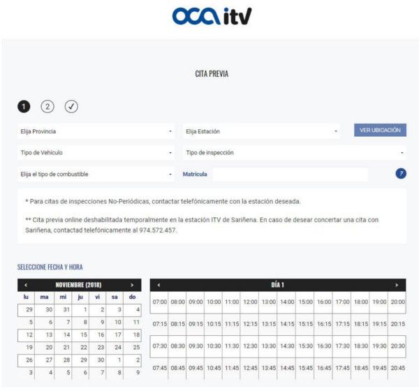 Cita previa con OCA ITV