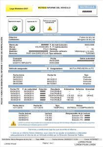 Informe de vehículo gratuito de la DGT Informe de vehículo gratuito de la DGT
